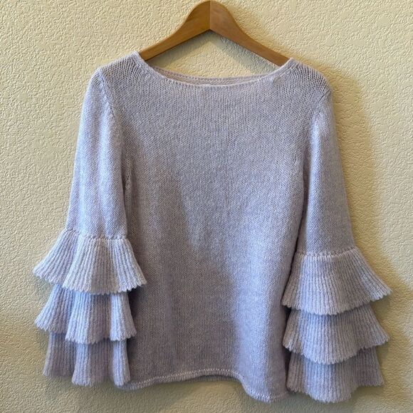 Gio Gio Made In Italy Lavender Tiered Sleeve Mohair Wool Sweater Medium - Picture 3 of 13
